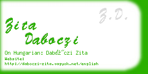 zita daboczi business card